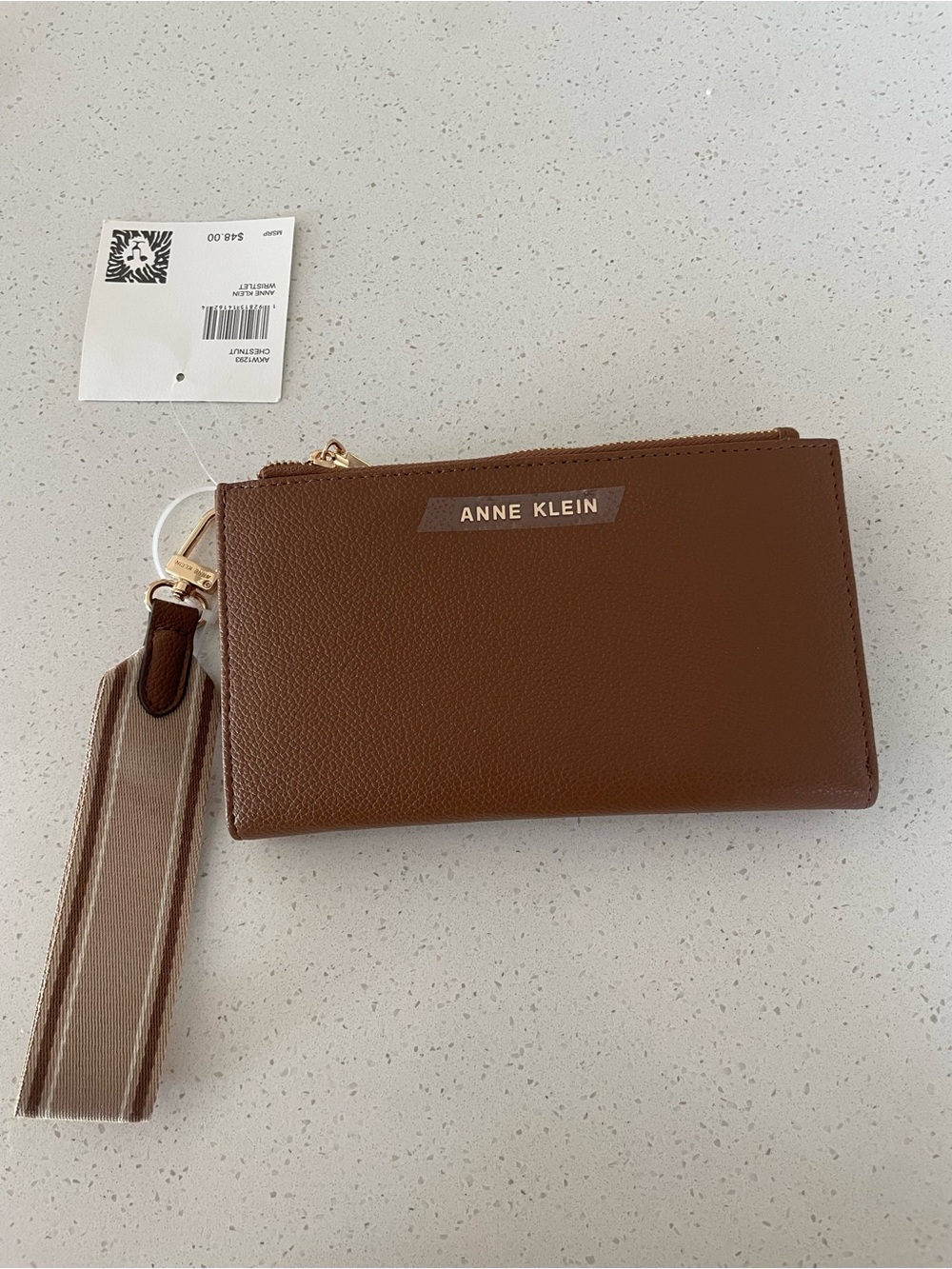 Anne Klein AKW1293 Chestnut Bifold Wristlet Wallet New With Tags